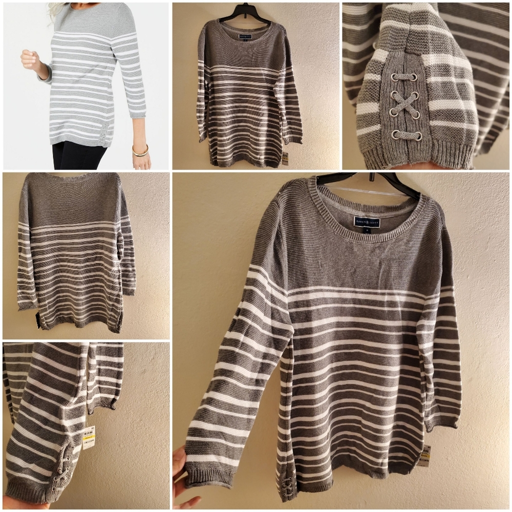 2 for 30 Karen Scott Side Lqce Sweater